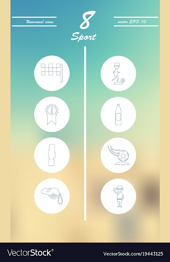 Minimalistic thin line sports sharp icons vector image
