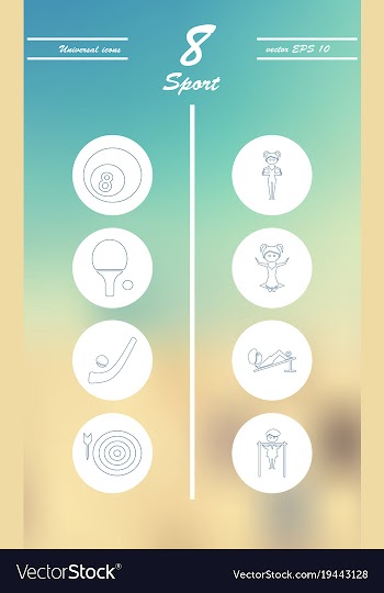 Minimalistic thin line sports sharp icons vector image
