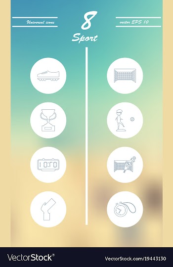 Minimalistic thin line sports sharp icons vector image