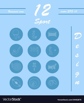 Minimalistic thin line sports sharp icons vector image