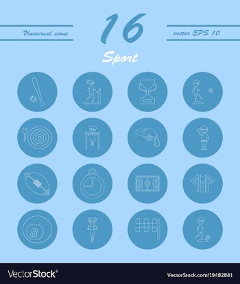 Minimalistic thin line sports sharp icons vector image