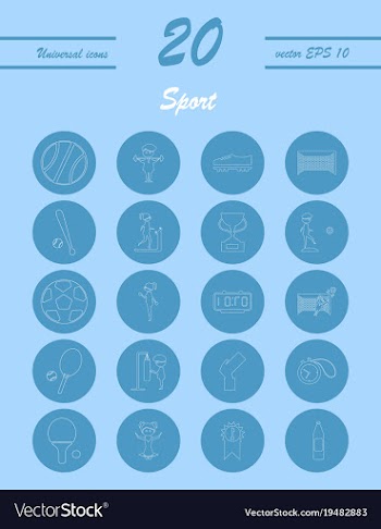 Minimalistic thin line sports sharp icons vector image