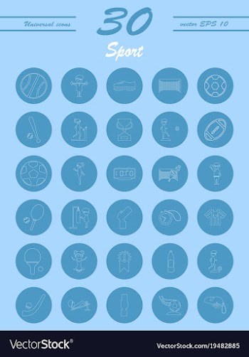 Minimalistic thin line sports sharp icons vector image