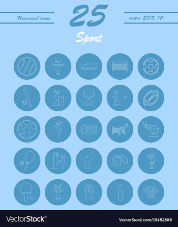 Minimalistic thin line sports sharp icons vector image