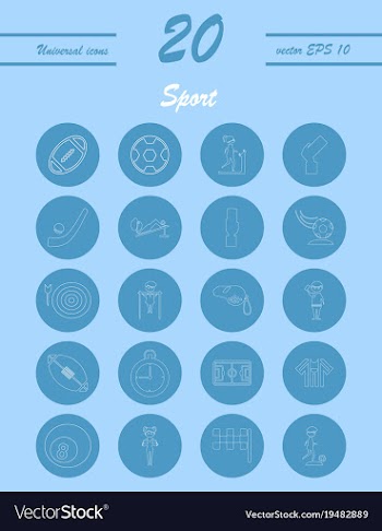 Minimalistic thin line sports sharp icons vector image