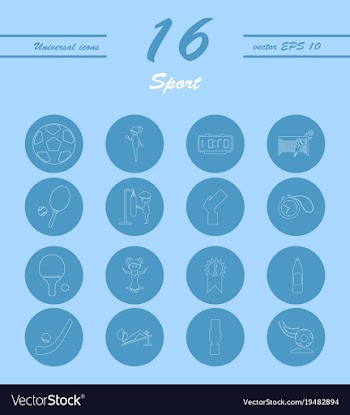 Minimalistic thin line sports sharp icons vector image