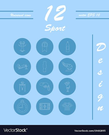 Minimalistic thin line sports sharp icons vector image