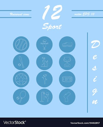 Minimalistic thin line sports sharp icons vector image