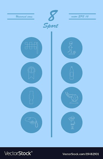 Minimalistic thin line sports sharp icons vector image