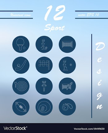 Minimalistic thin line sports sharp icons vector image