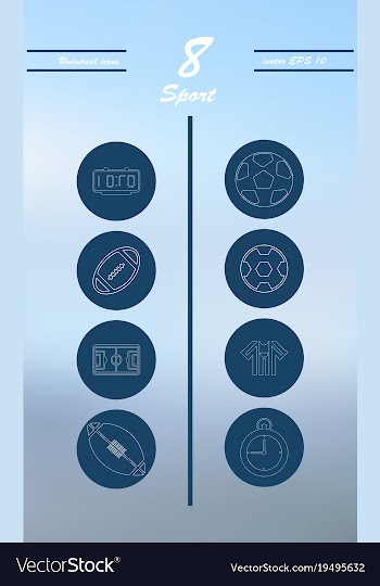 Minimalistic thin line sports sharp icons vector image