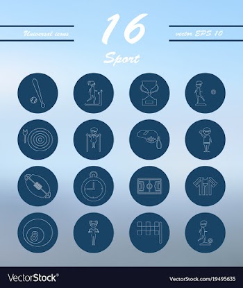 Minimalistic thin line sports sharp icons vector image
