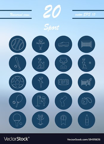 Minimalistic thin line sports sharp icons vector image