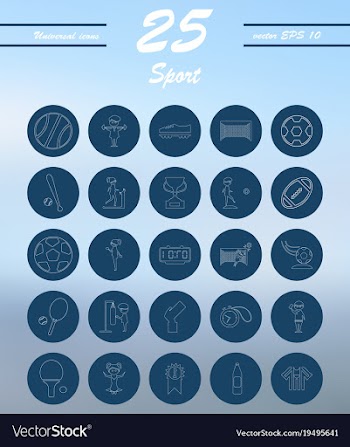 Minimalistic thin line sports sharp icons vector image