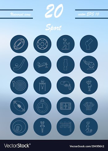 Minimalistic thin line sports sharp icons vector image