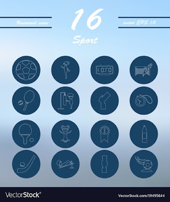 Minimalistic thin line sports sharp icons vector image