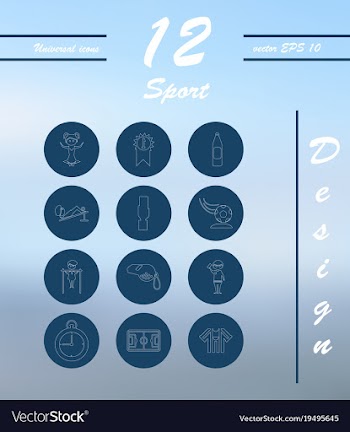 Minimalistic thin line sports sharp icons vector image