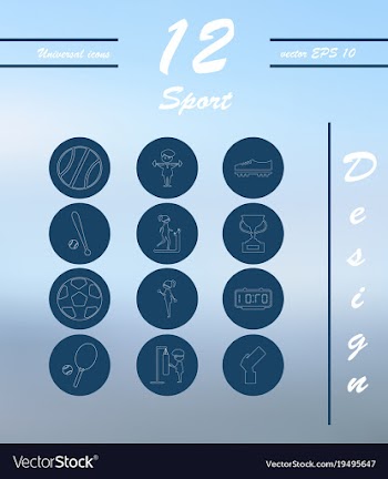 Minimalistic thin line sports sharp icons vector image