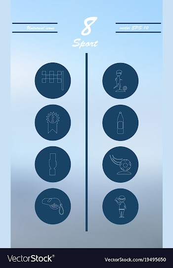 Minimalistic thin line sports sharp icons vector image