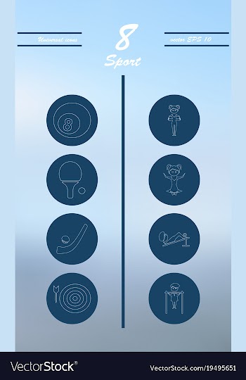 Minimalistic thin line sports sharp icons vector image