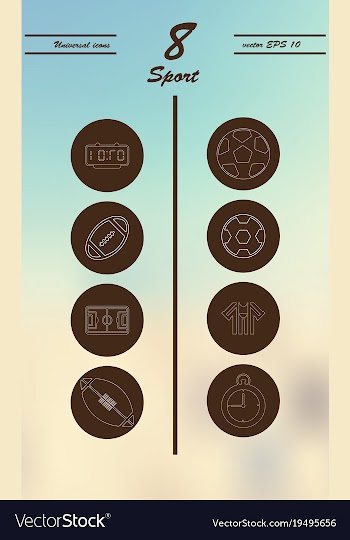 Minimalistic thin line sports sharp icons vector image