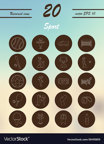 Minimalistic thin line sports sharp icons vector image
