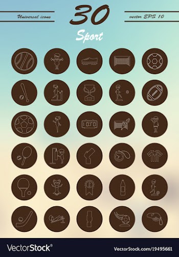 Minimalistic thin line sports sharp icons vector image