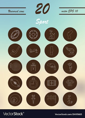 Minimalistic thin line sports sharp icons vector image