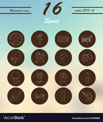 Minimalistic thin line sports sharp icons vector image
