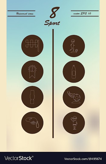 Minimalistic thin line sports sharp icons vector image