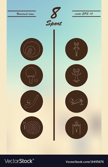 Minimalistic thin line sports sharp icons vector image