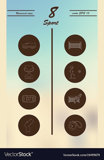 Minimalistic thin line sports sharp icons vector image