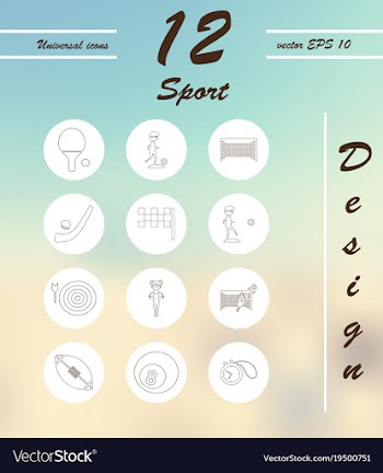 Minimalistic thin line sports sharp icons vector image