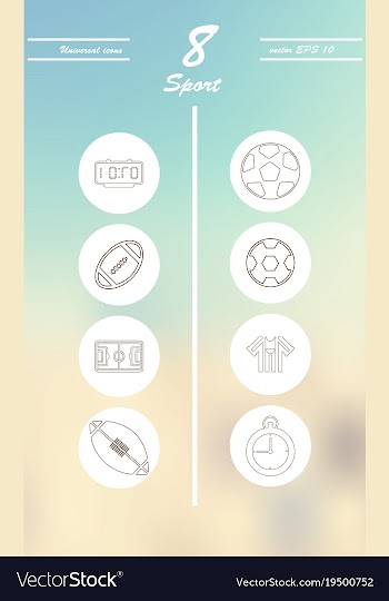 Minimalistic thin line sports sharp icons vector image