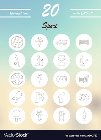 Minimalistic thin line sports sharp icons vector image