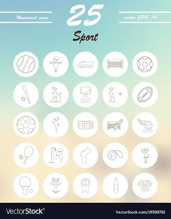 Minimalistic thin line sports sharp icons vector image