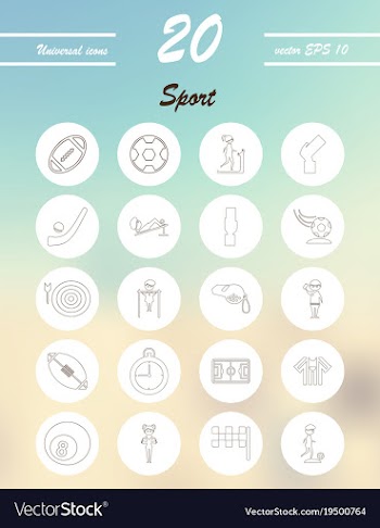 Minimalistic thin line sports sharp icons vector image