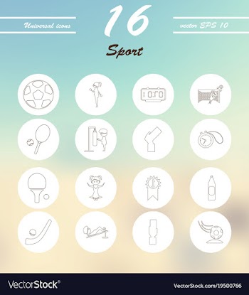 Minimalistic thin line sports sharp icons vector image