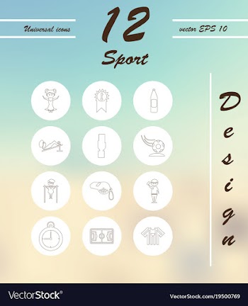 Minimalistic thin line sports sharp icons vector image