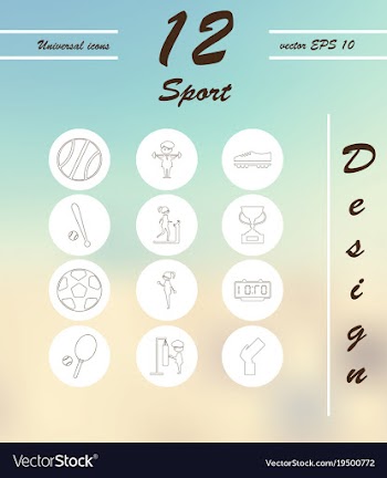 Minimalistic thin line sports sharp icons vector image