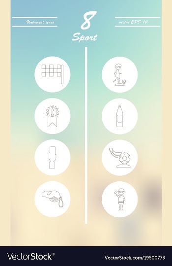Minimalistic thin line sports sharp icons vector image