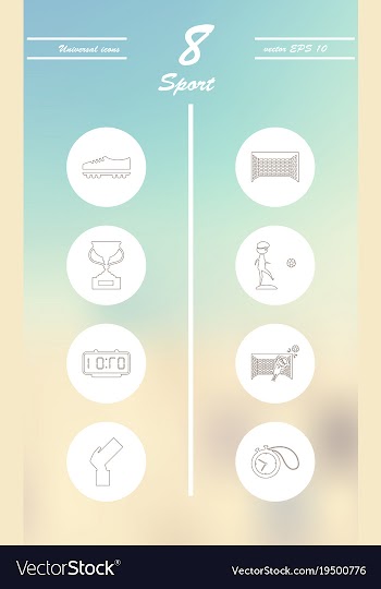 Minimalistic thin line sports sharp icons vector image