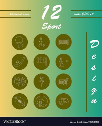 Minimalistic thin line sports sharp icons vector image
