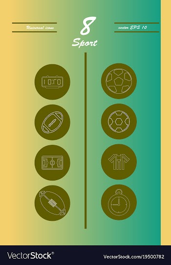 Minimalistic thin line sports sharp icons vector image