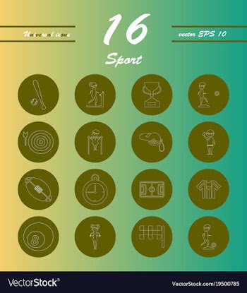 Minimalistic thin line sports sharp icons vector image