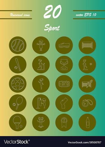 Minimalistic thin line sports sharp icons vector image