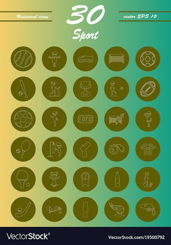 Minimalistic thin line sports sharp icons vector image