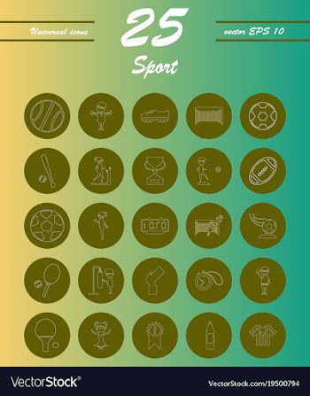 Minimalistic thin line sports sharp icons vector image
