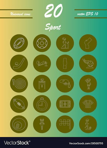Minimalistic thin line sports sharp icons vector image