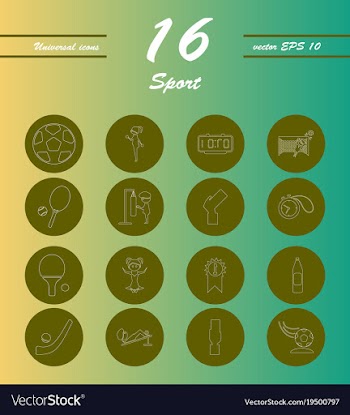 Minimalistic thin line sports sharp icons vector image